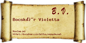 Bocskár Violetta névjegykártya